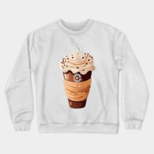 Coffee and cream breakfast pattern Crewneck Sweatshirt